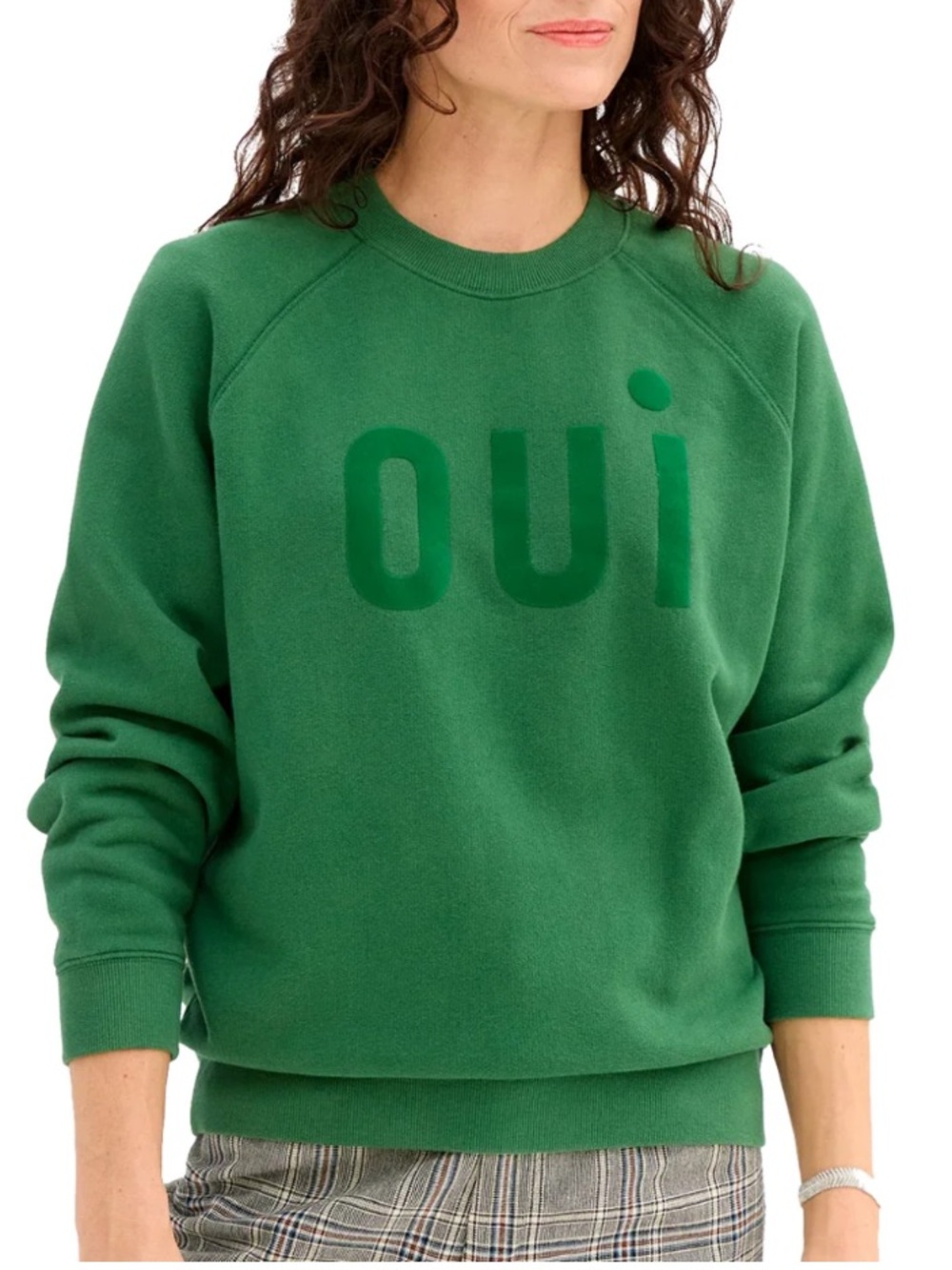 NWOT Clare V Evergreen Oui Sweatshirt Size Medium